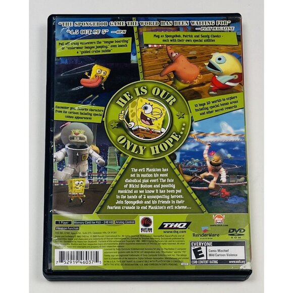 SpongeBob SquarePants: Battle for Bikini Bottom (PlayStation 2, 2003, THQ) CIB - Picture 3 of 3